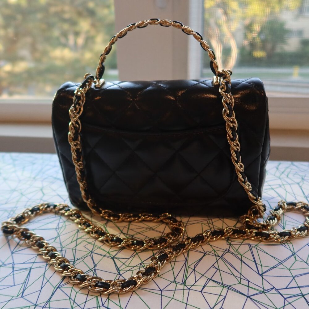 Chanel waxed lambskin mini handle classic flap bag - Picture 4 of 14